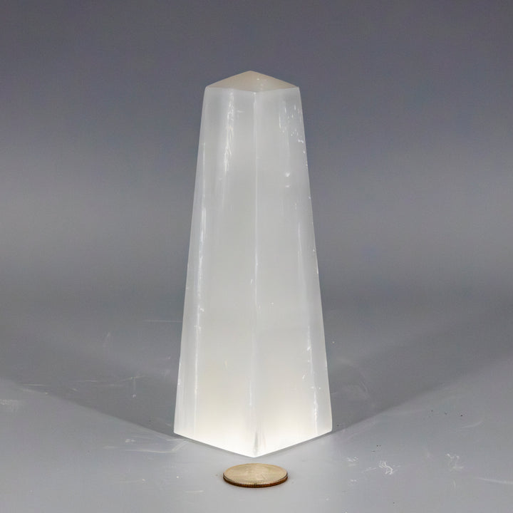 Selenite Obelisk Tower-Towers-Crystal Destiny-Selenite-462g - 6.00"H x 1.75"W-Crystal Destiny