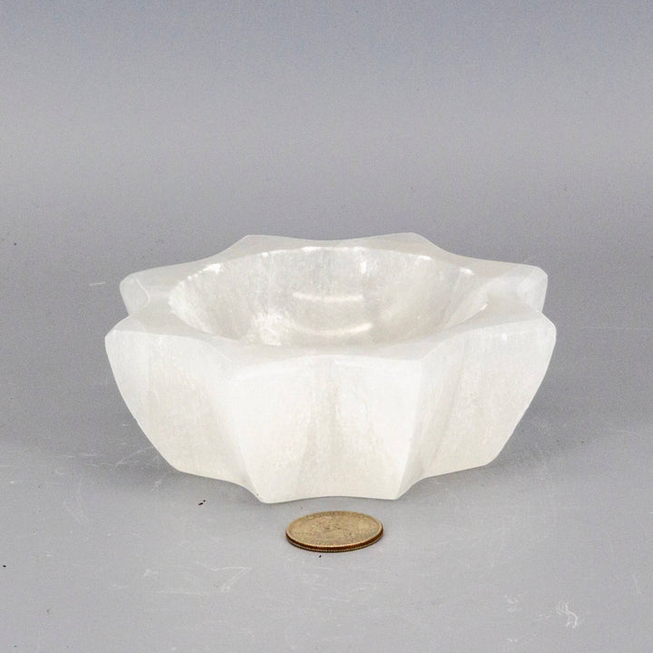 Selenite Rare 8 Point Star Bowl-Decorations-Crystal Destiny-Selenite-516g - 4.80"L x 4.80"W x 2.00"H-Crystal Destiny