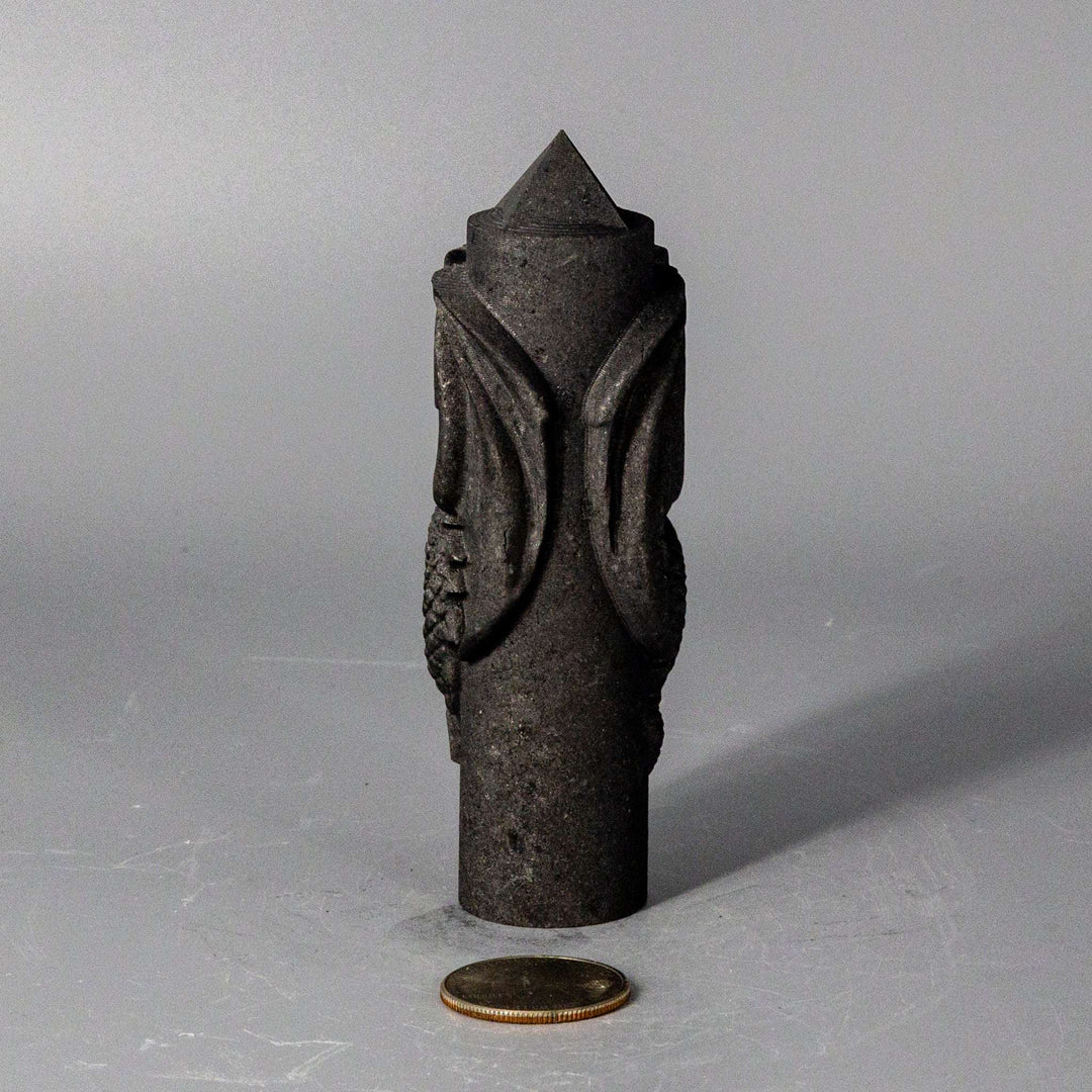 Selenite Shungite CNC Carved Dragon Towers-Towers-Crystal Destiny-Shungite-4.00" T x 1.25"W-Crystal Destiny