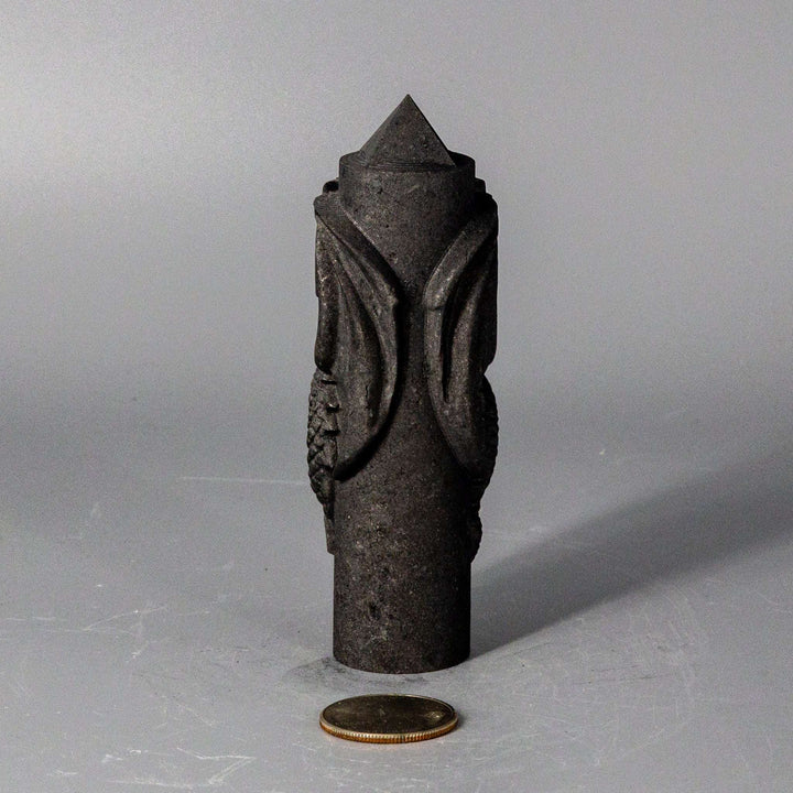 Selenite Shungite CNC Carved Dragon Towers-Towers-Crystal Destiny-Shungite-4.00" T x 1.25"W-Crystal Destiny