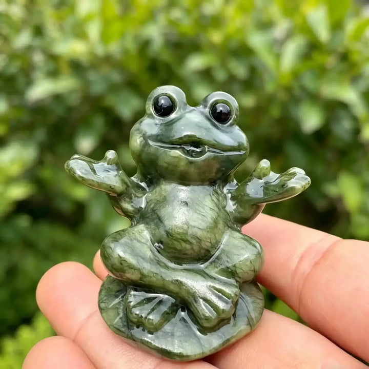 Serpentine Yoga Frog Carving