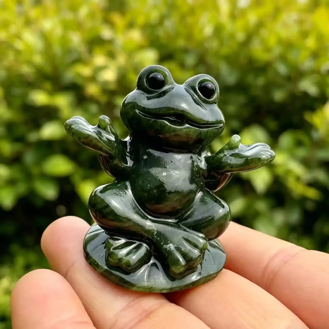 Serpentine Yoga Frog Carving