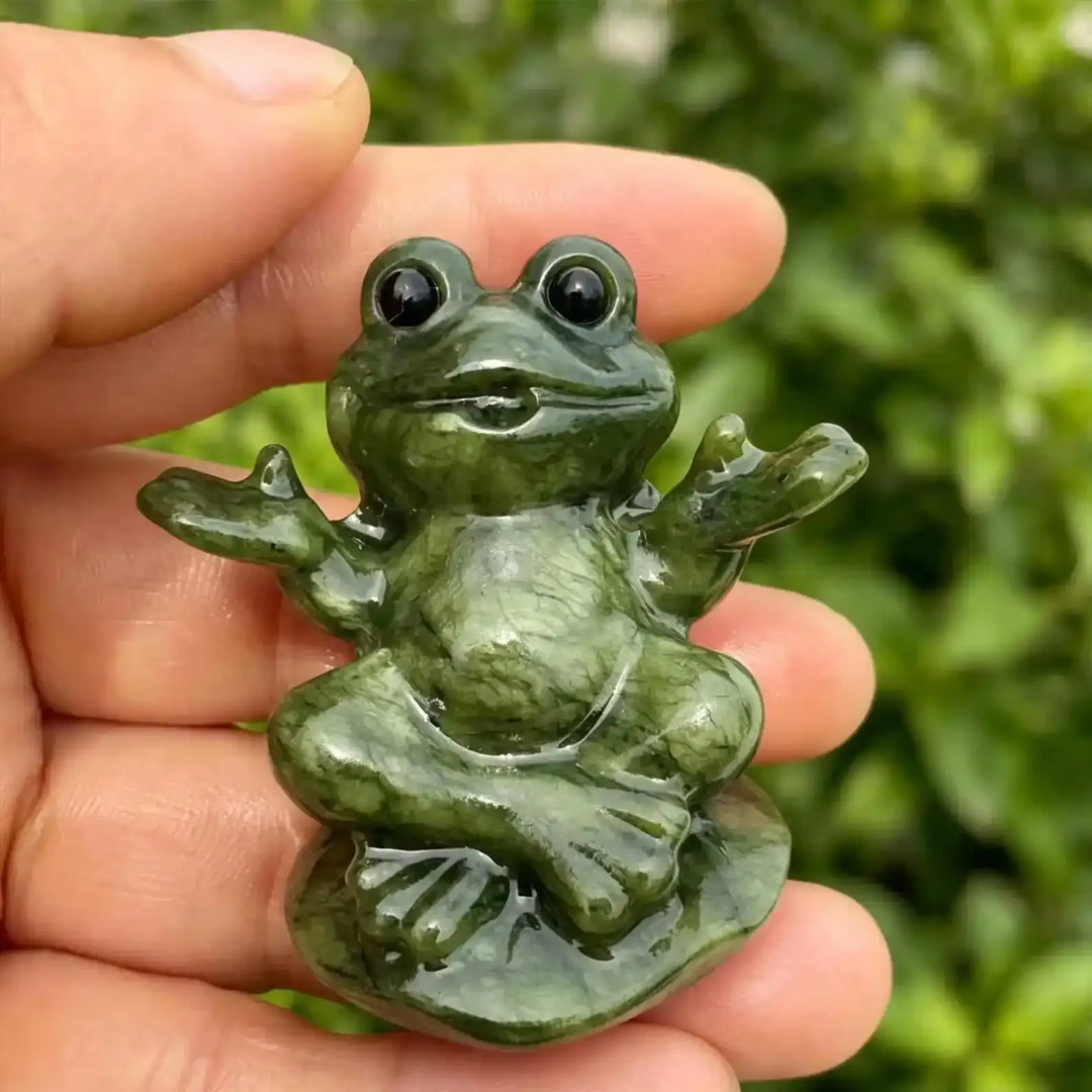 Serpentine Yoga Frog Carving