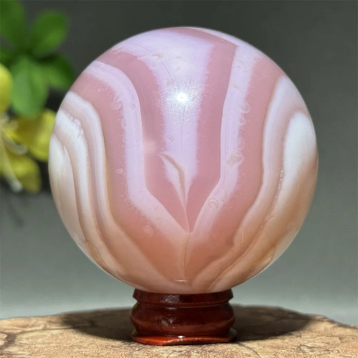 Pink Agate Crystal Sphere