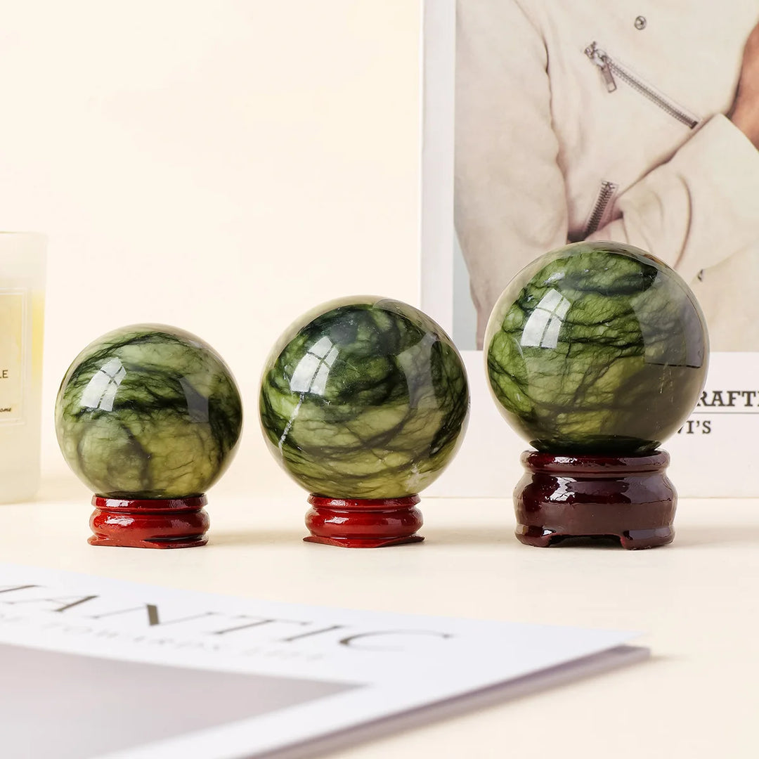 Serpentine "Green Jade" Sphere