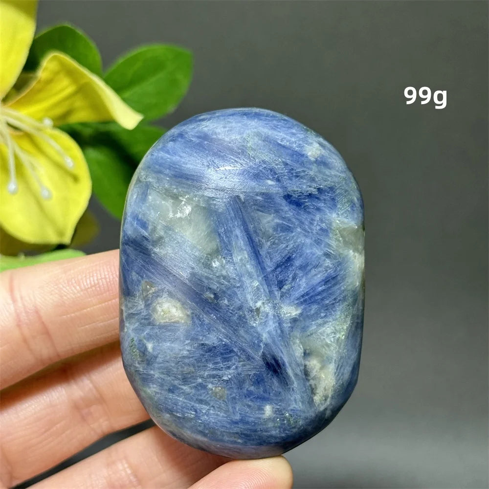 Blue Kyanite Crystal Palm Stone Natural Polished Piece