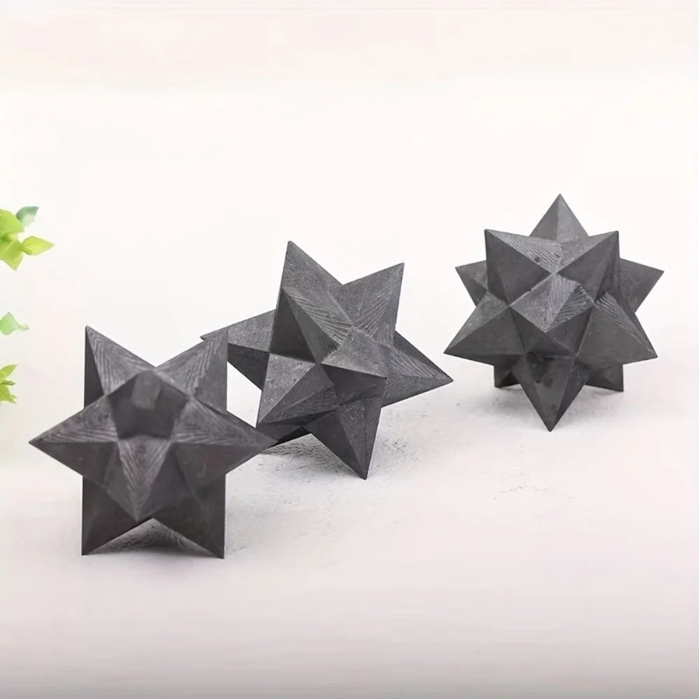 Shungite Crystal Carved Merkaba Star Sacred Geometry