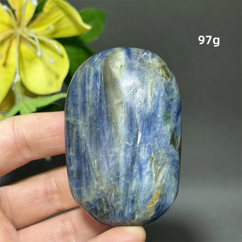 Blue Kyanite Crystal Palm Stone Natural Polished Piece