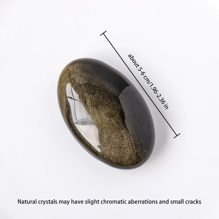 Gold Sheen Obsidian Crystal Palm Stone