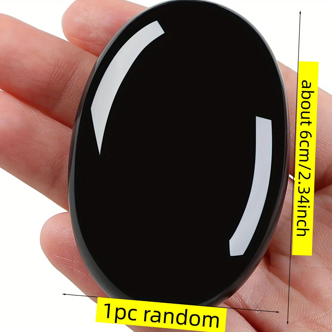 Obsidian Crystal Palm Stone