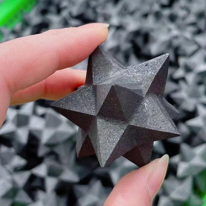 Shungite Crystal Carved Merkaba Star Sacred Geometry