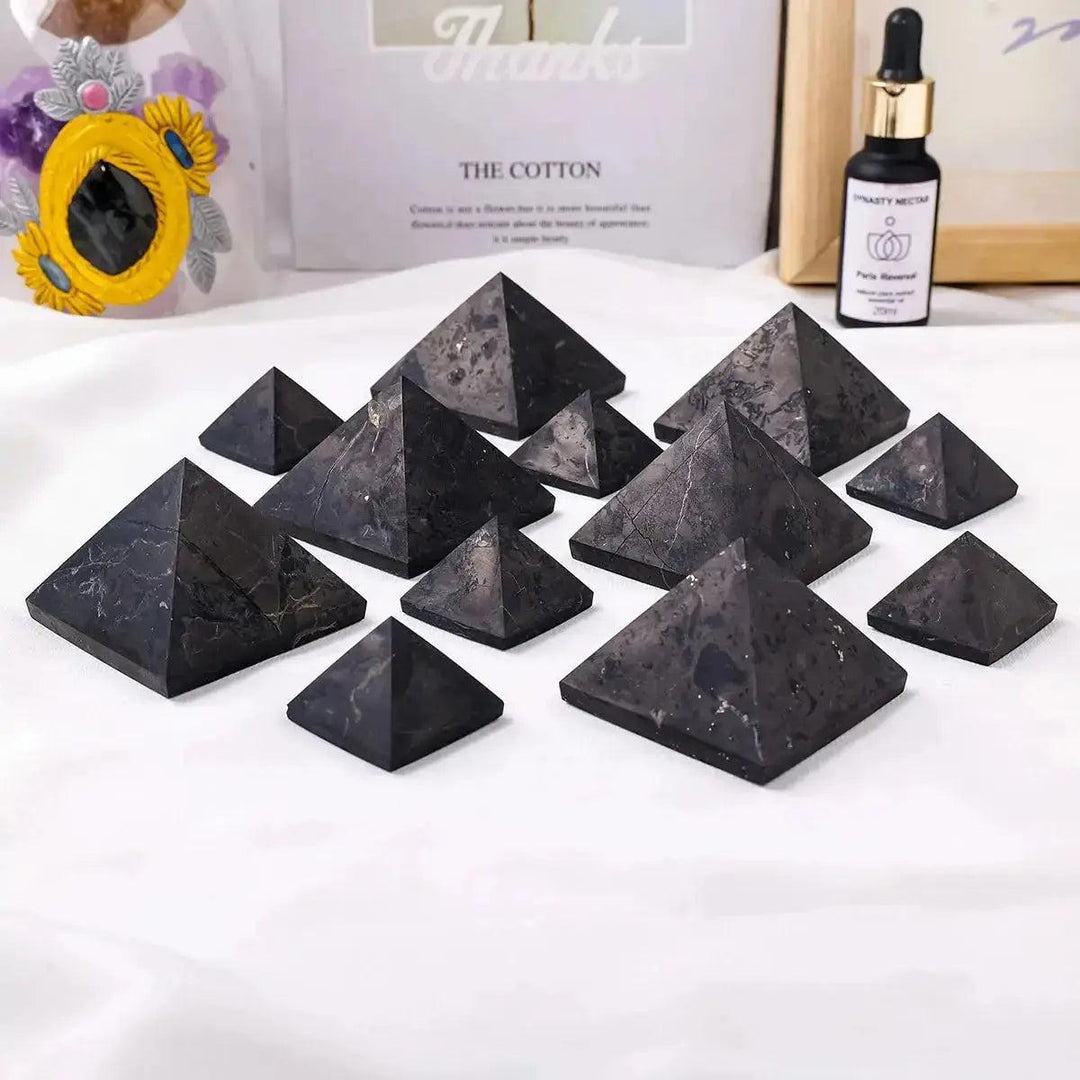 Shungite Crystal Pyramid 50mm Single Size EMF Shield