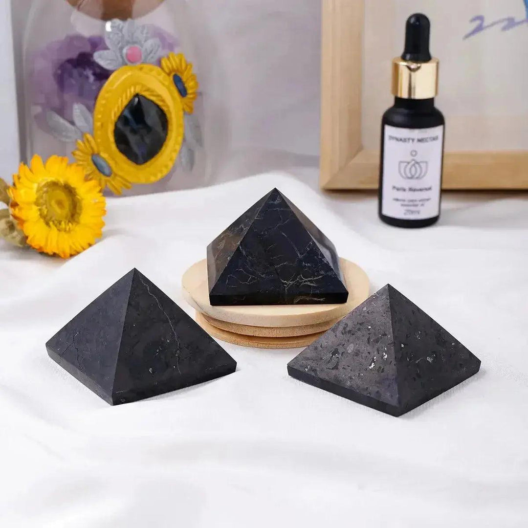 Shungite Crystal Pyramid 50mm Single Size EMF Shield