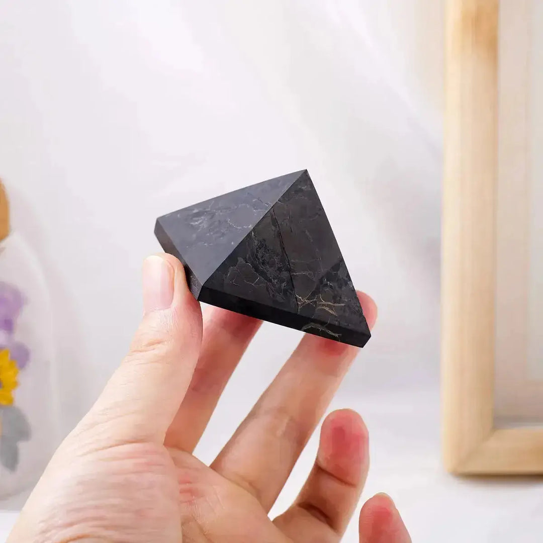 Shungite Crystal Pyramid 50mm Single Size EMF Shield-Pyramids-Ali-Shungite-50mm-Crystal Destiny
