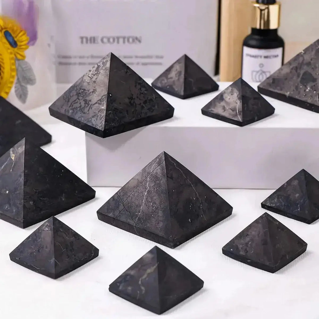 Shungite Crystal Pyramid 50mm Single Size EMF Shield-Pyramids-Ali-Shungite-50mm-Crystal Destiny