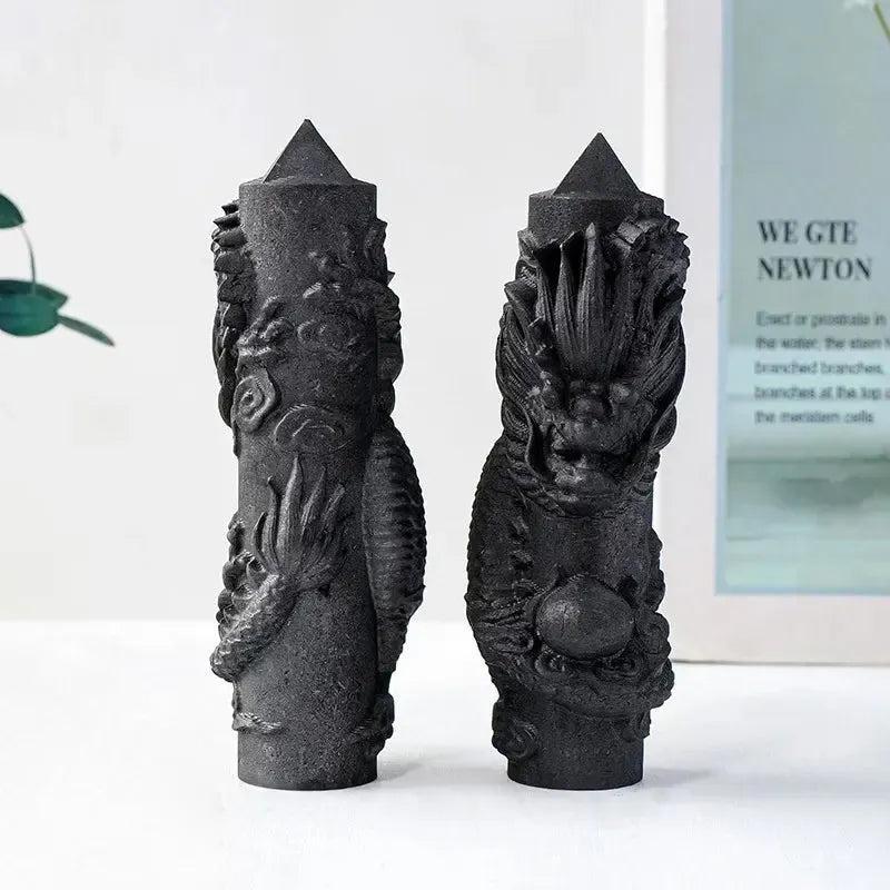 Shungite Dragon Tower | Hand Carved Wand