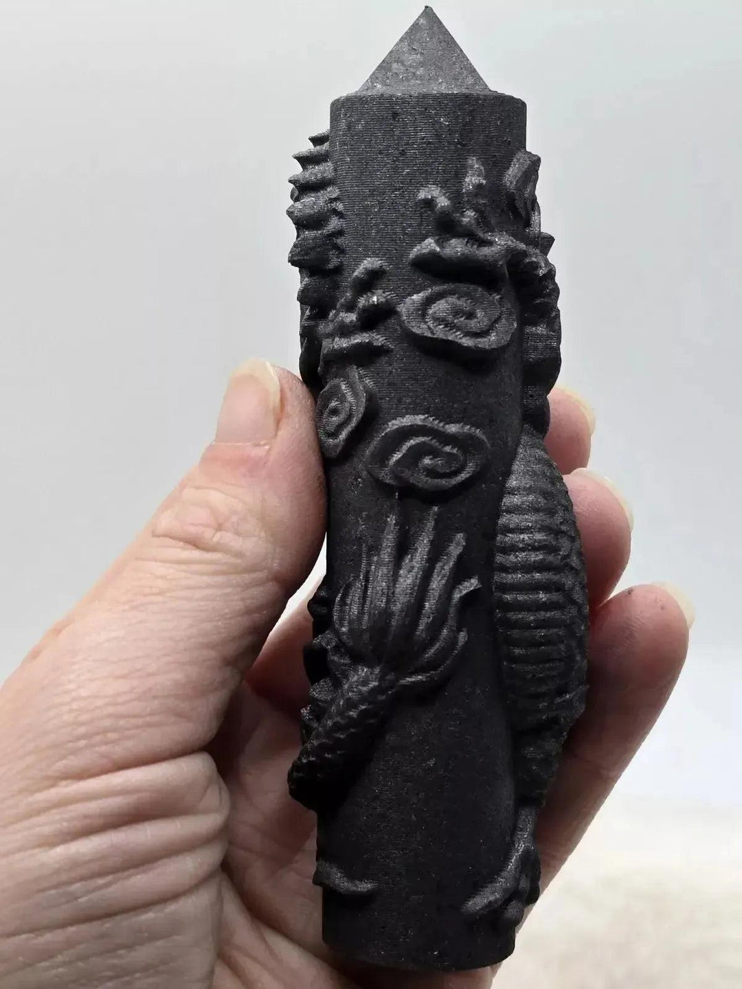 Shungite Dragon Tower | Hand Carved Wand