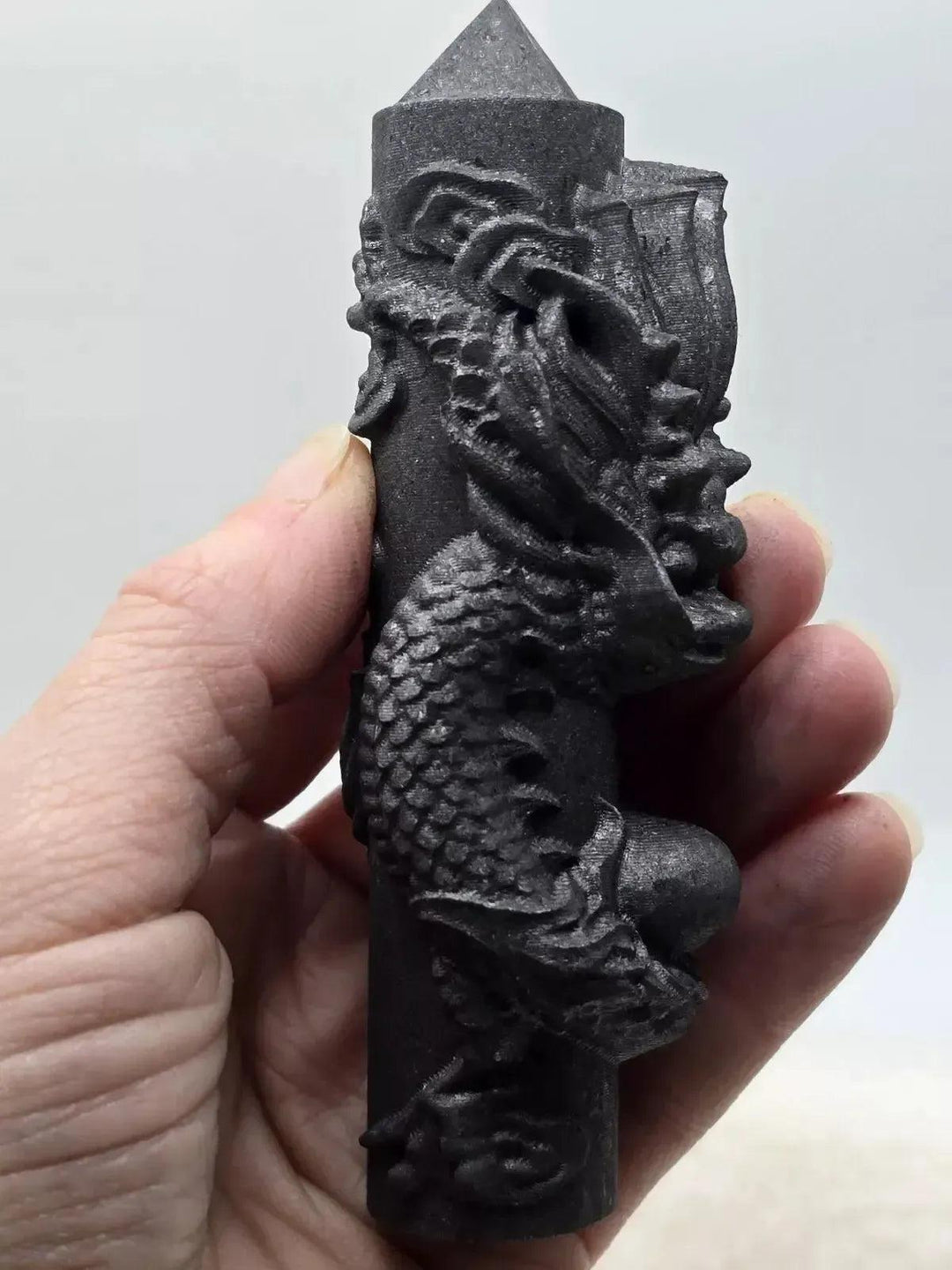 Shungite Dragon Tower | Hand Carved Wand