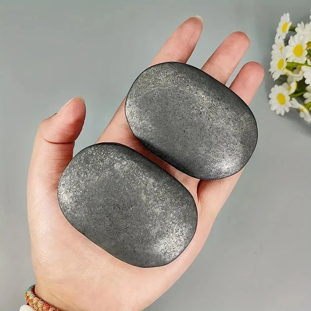 Shungite Heart & Palm Stone Crystal-Hearts-Ali-Shungite Heart-~65mm-Crystal Destiny