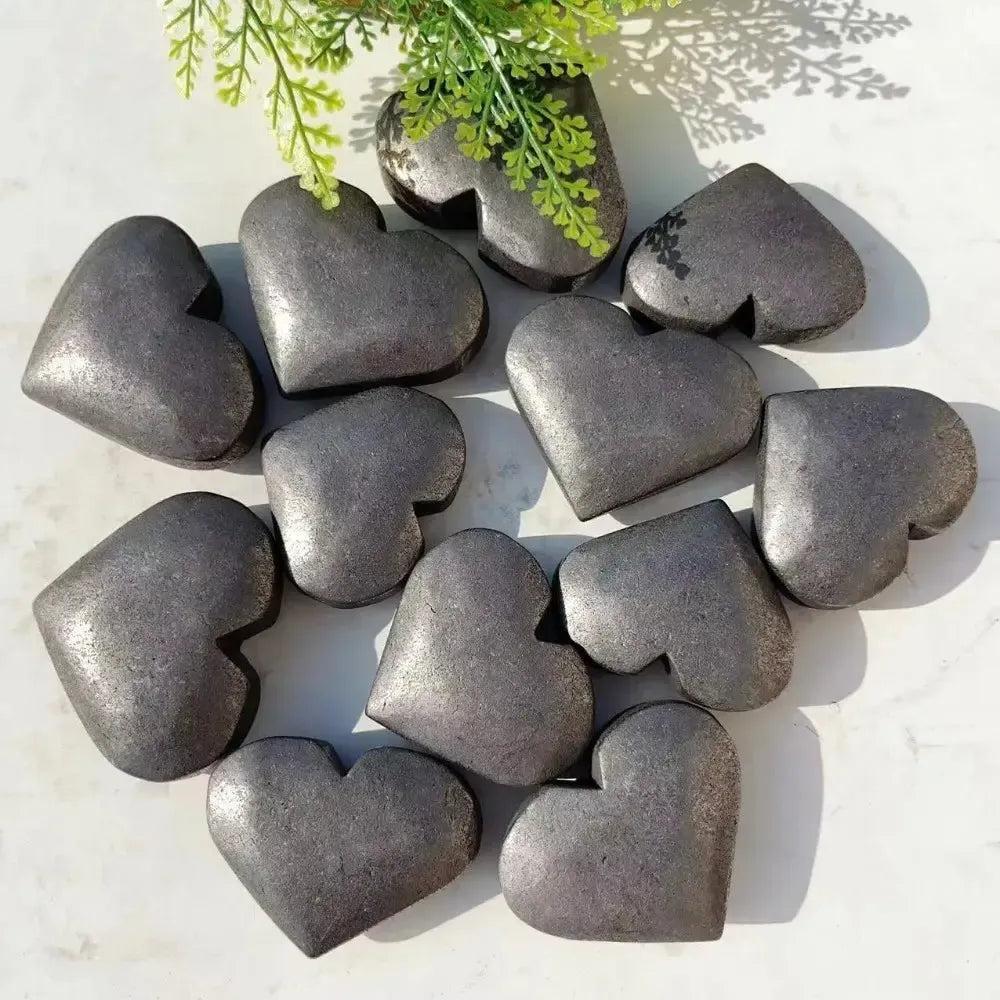 Shungite Heart & Palm Stone Crystal