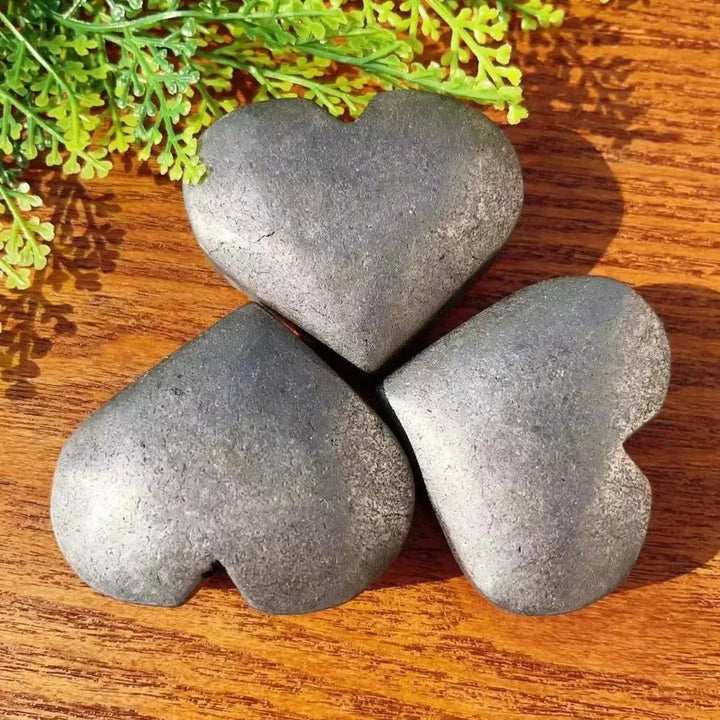 Shungite Heart & Palm Stone Crystal-Hearts-Ali-Shungite Heart-~65mm-Crystal Destiny