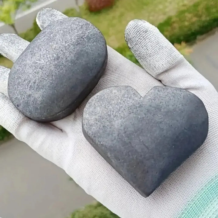 Shungite Heart & Palm Stone Crystal-Hearts-Ali-Shungite Heart-~65mm-Crystal Destiny