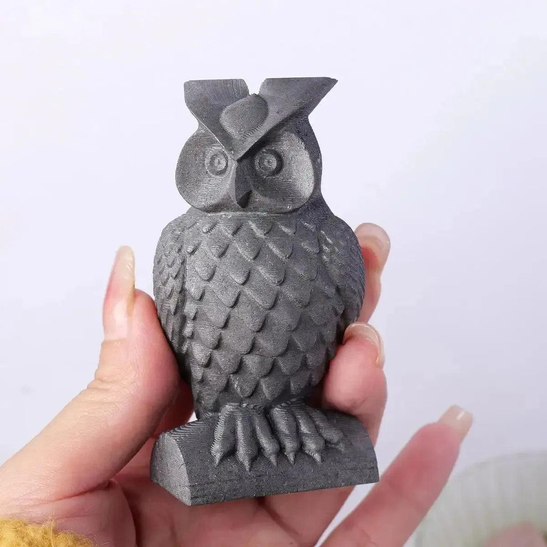 Shungite Owl Carving | Hand Carved Stone