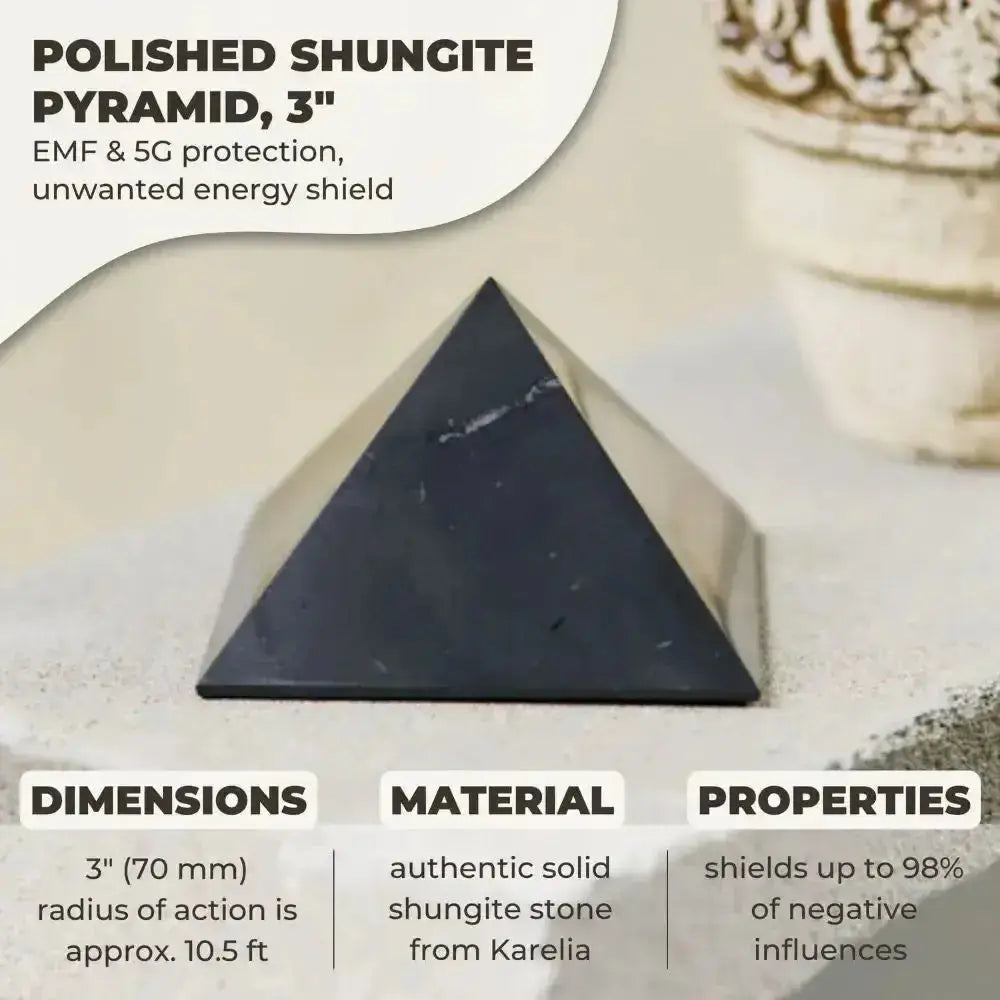 Shungite Pyramids Multiple Sizes 30-60mm EMF Protection-Pyramids-Ali-Shungite-30mm-Crystal Destiny