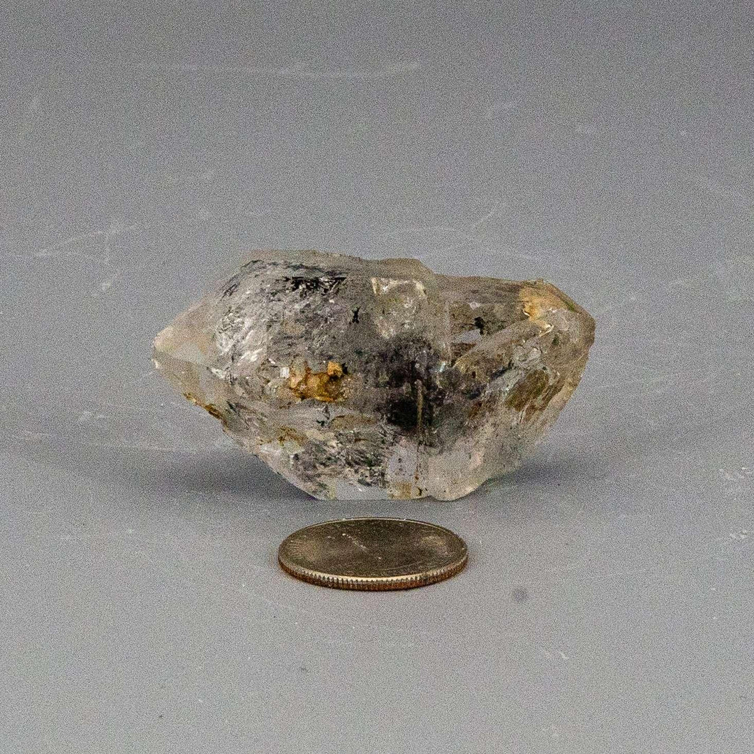 Skeletal Elestial Quartz Point Black Tourmaline, a complex, multi-layered crystal with protective grounding energy.