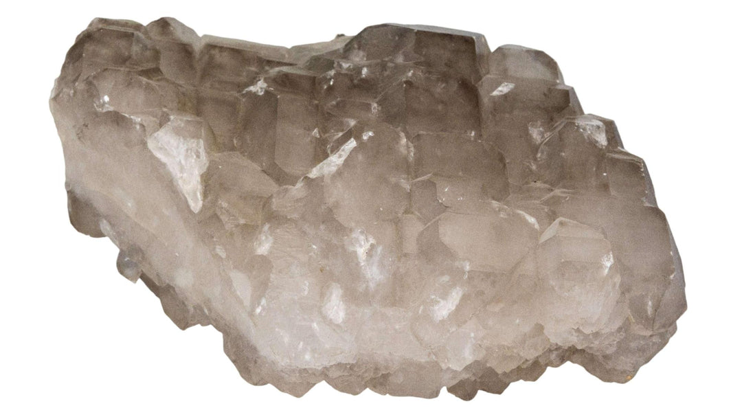 Museum-quality 14lb Smoky Quartz Gator Back Cluster XXL, a raw, layered crystal specimen for serious collectors.