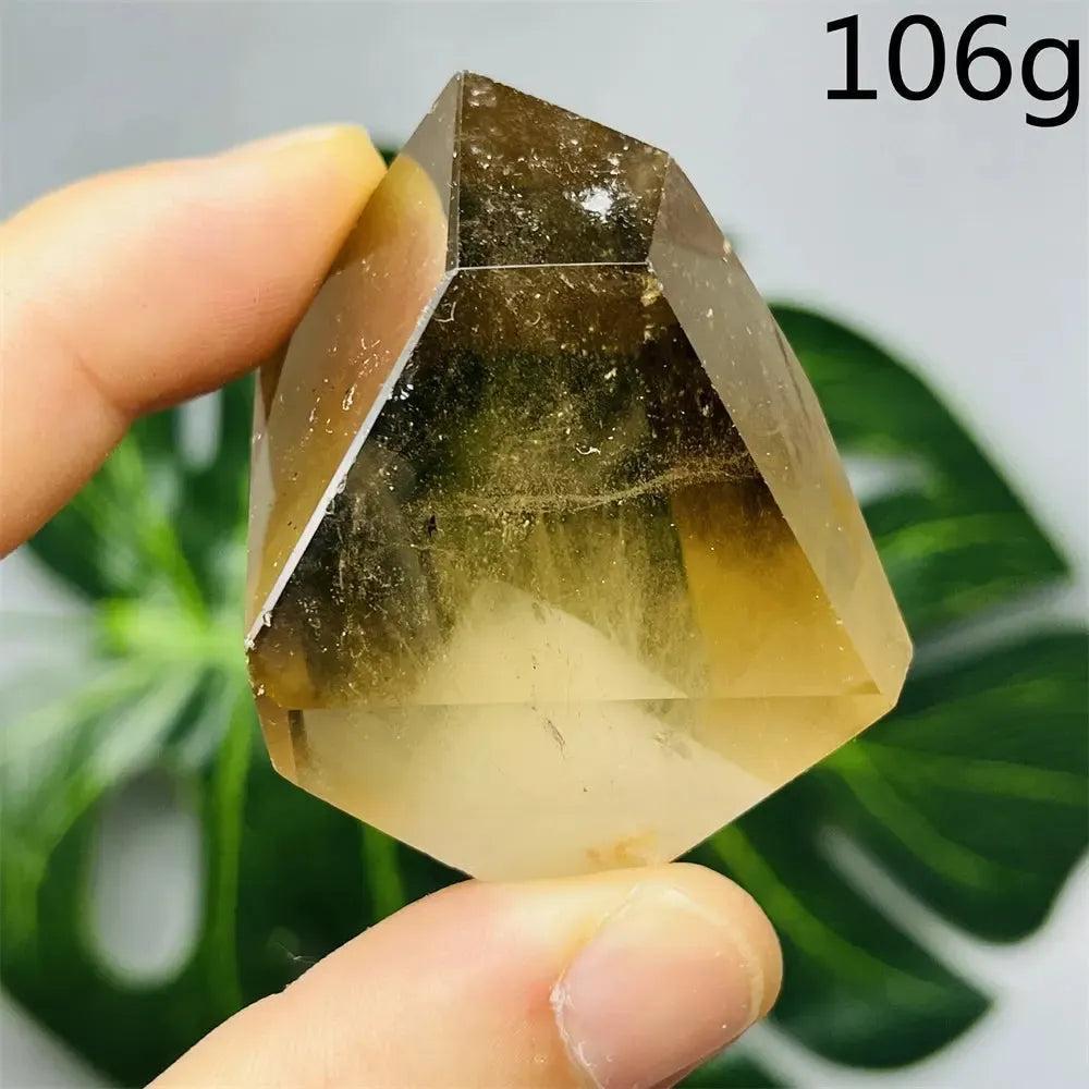 Hand-polished 106g Smoky Quartz free-form crystal from Crystal Destiny, showcasing its natural brown-to-charcoal color.