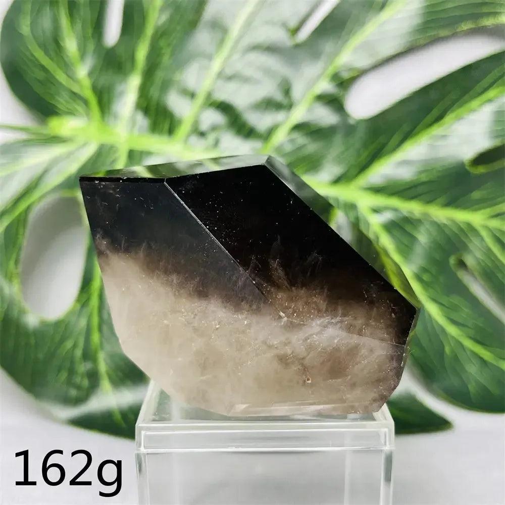 Hand-polished Smoky Quartz free-form crystal tower, 162g, with dark brown to clear gradient from Crystal Destiny.