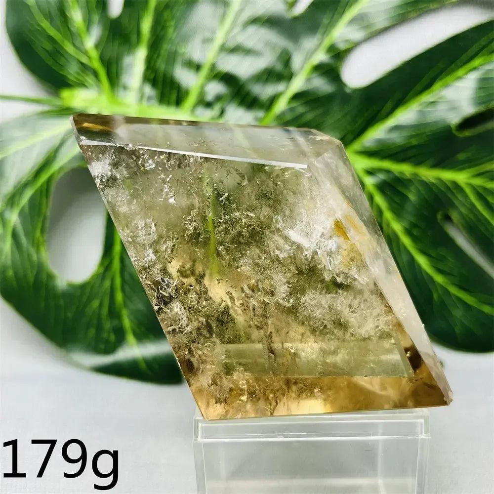 Crystal Destiny's 179g hand-polished smoky quartz free-form crystal, showcasing its natural brown-to-charcoal color.