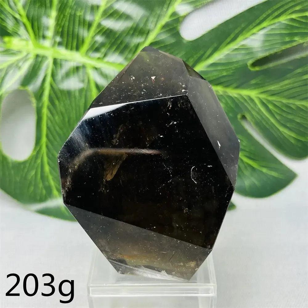 Crystal Destiny's dark smoky quartz free-form crystal tower, hand-polished, 203g, for grounding energy.