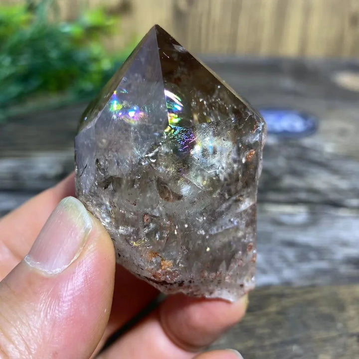 Smoky Quartz Natural Point with Rainbows