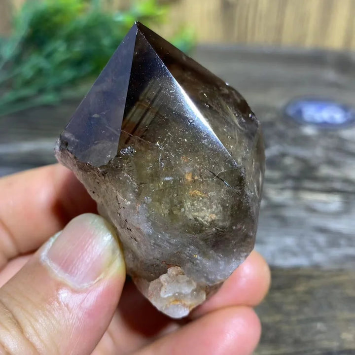 Smoky Quartz Natural Point with Rainbows
