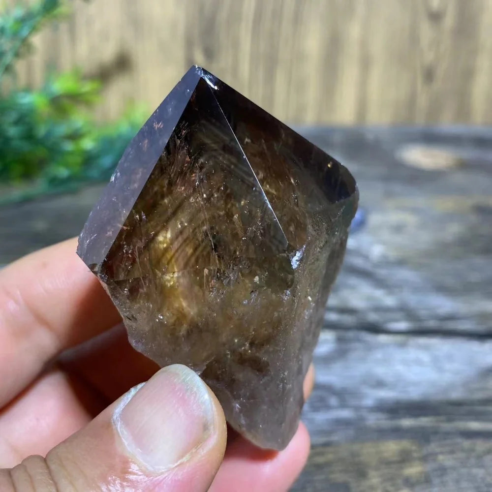 Smoky Quartz Natural Point with Rainbows