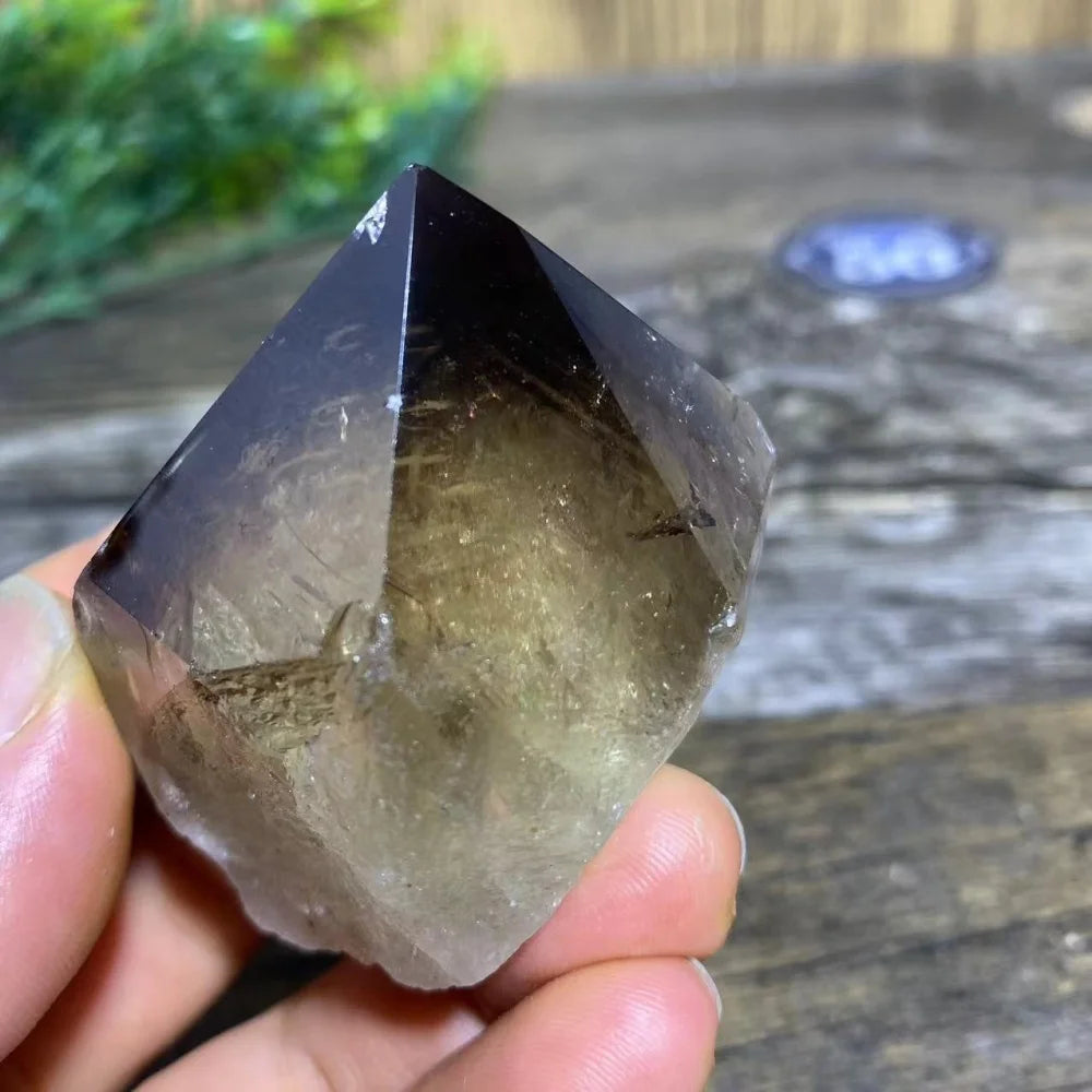 Smoky Quartz Natural Point with Rainbows