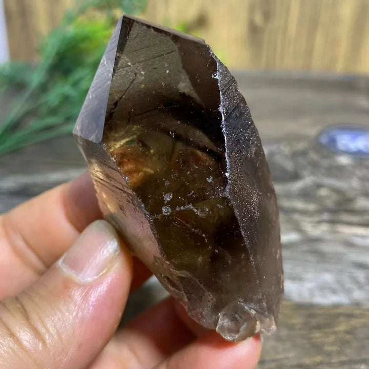 Smoky Quartz Natural Point with Rainbows