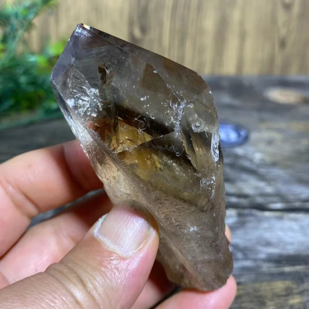 Smoky Quartz Natural Point with Rainbows