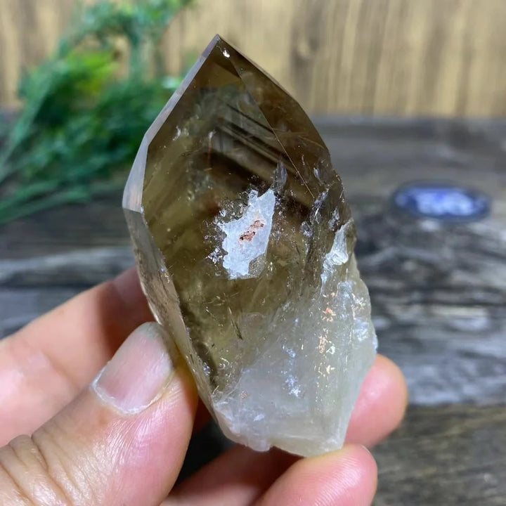 Smoky Quartz Natural Point with Rainbows