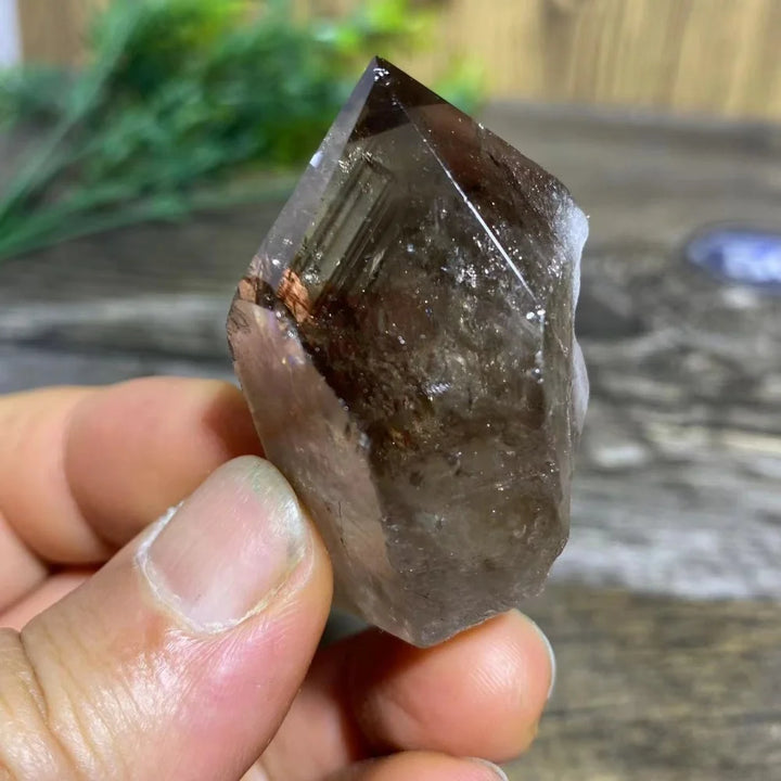 Smoky Quartz Natural Point with Rainbows
