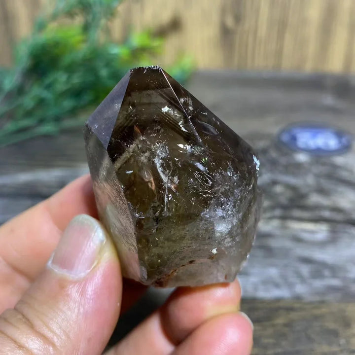 Smoky Quartz Natural Point with Rainbows