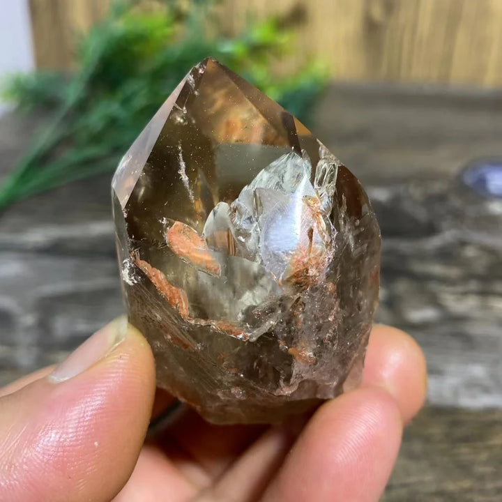 Smoky Quartz Natural Point with Rainbows
