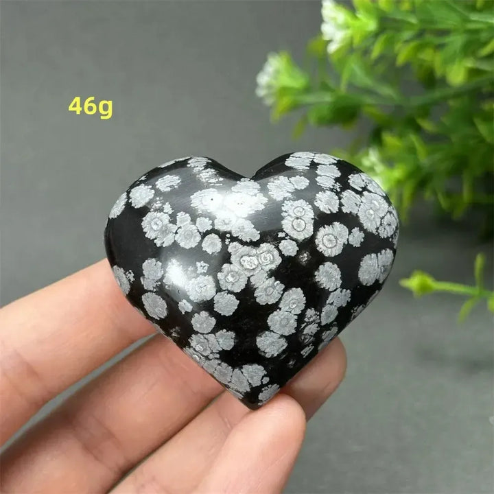 Snowflake Obsidian Crystal Heart-Hearts-Ali-Snowflake Obsidian-A22 46g-Crystal Destiny