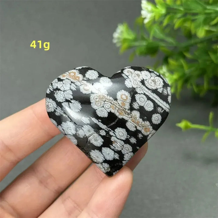 Snowflake Obsidian Crystal Heart-Hearts-Ali-Snowflake Obsidian-A23 41g-Crystal Destiny