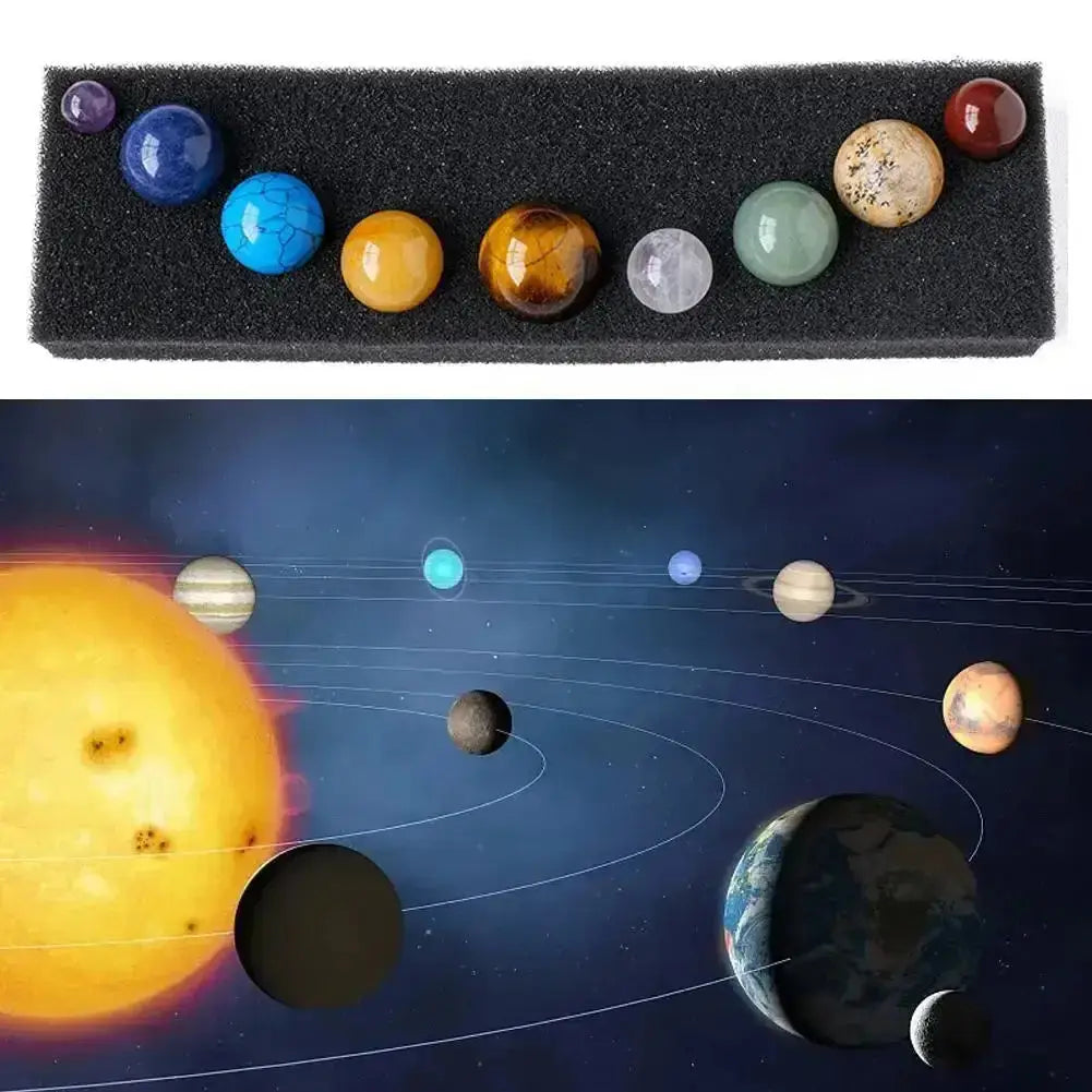 Solar System Nine Planets Crystal Set-Decorations-Ali-White Box-Crystal Destiny