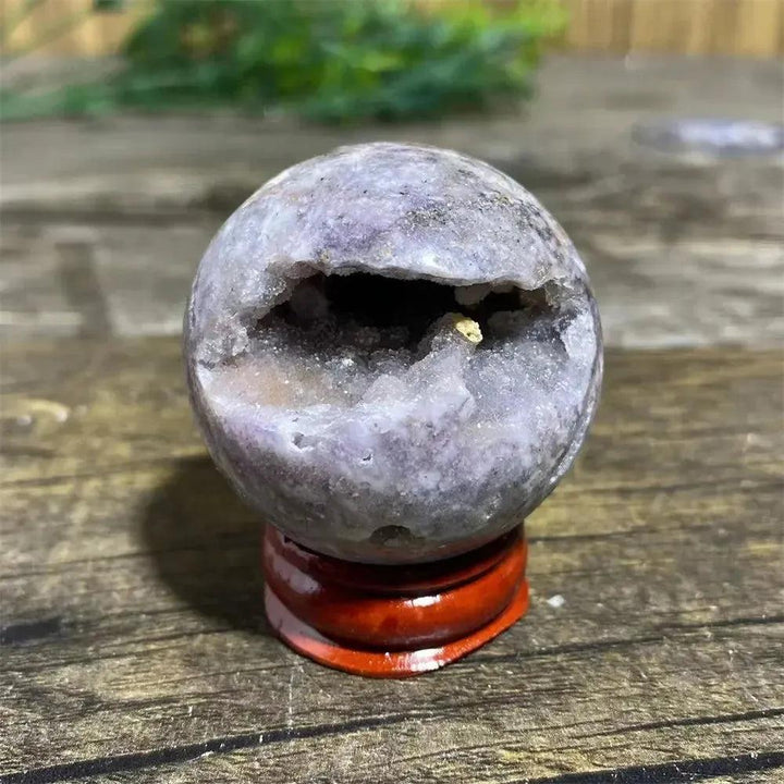 Polished Sphalerite Sphere with Stand, showcasing metallic luster, rich amber tones, and grounding energy.