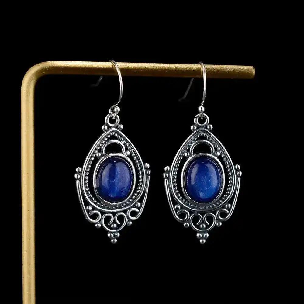 Sterling Silver Oval Crystal Earrings 8x10mm S925