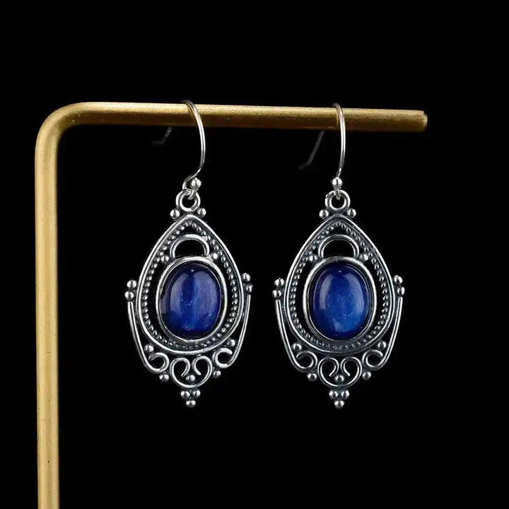 Sterling Silver Oval Crystal Earrings 8x10mm S925